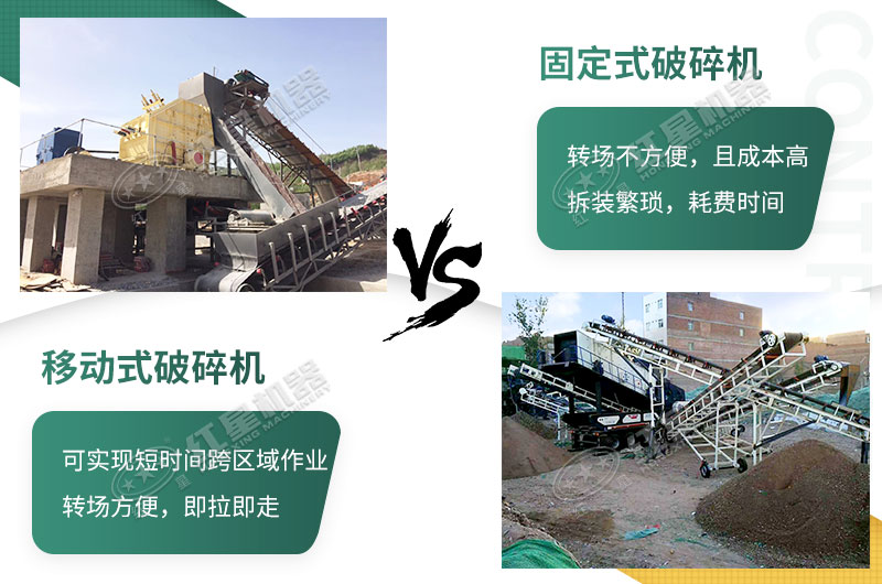 流動粉碎石機，可以隨時轉(zhuǎn)場停車生產(chǎn)的破碎生產(chǎn)線